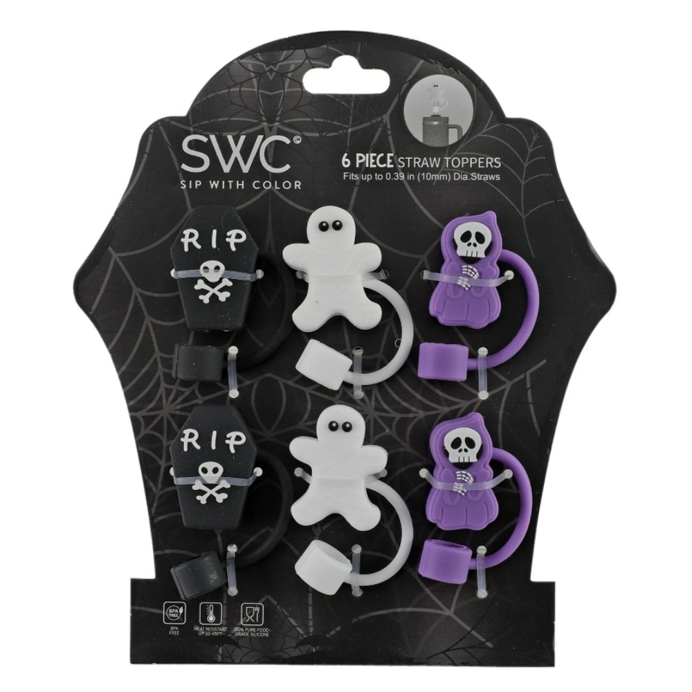 Sip With Color Spooky Straw Topper Set 6 Pieces New